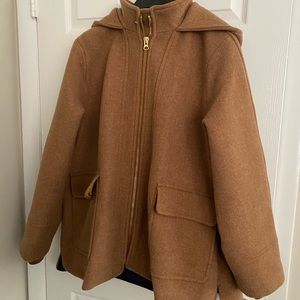 J Crew Hooded Italian Wool Coat XXL
